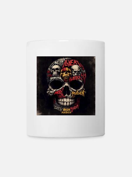 Heavy metal skull - Mug - white
