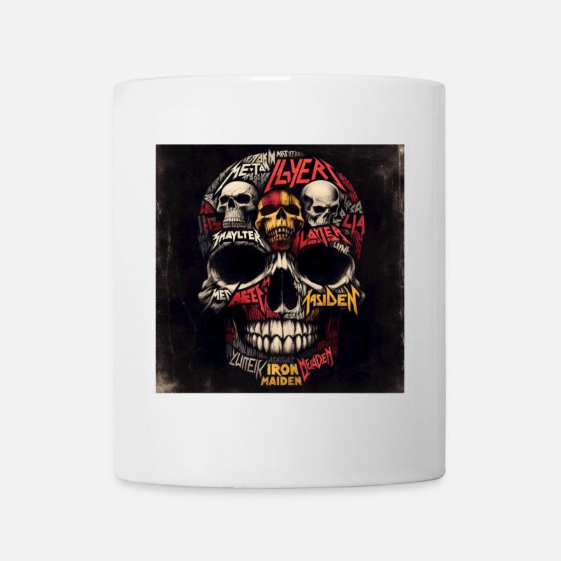 Schädel aus schwerem Metall - Tasse - Weiß