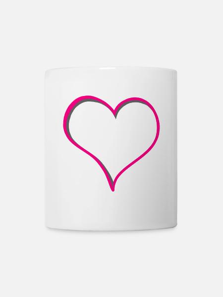 Rosa Herz - Tasse - Weiß