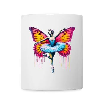 Ballerina with butterfly wings butterflies tutu - Mug - white - Front