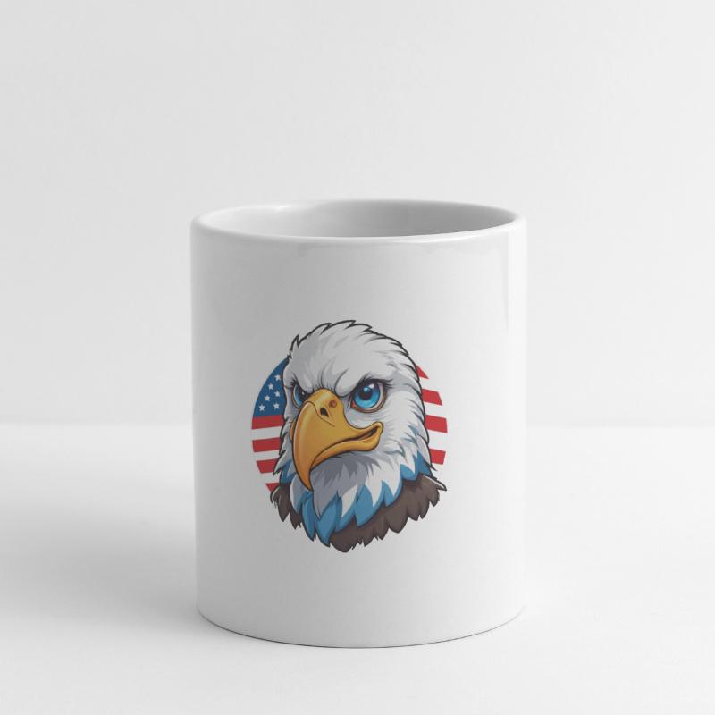 Drapeau des États-Unis Eaglehead Bald Eagle Mug blanc