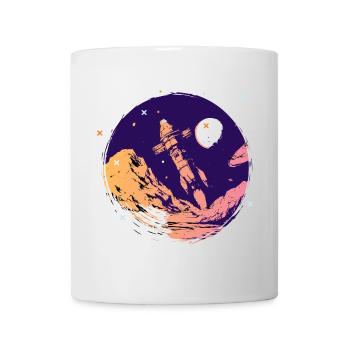 rakete weltall raumfahrt schulstart Go space nerd - Tasse - Weiß - Vorne