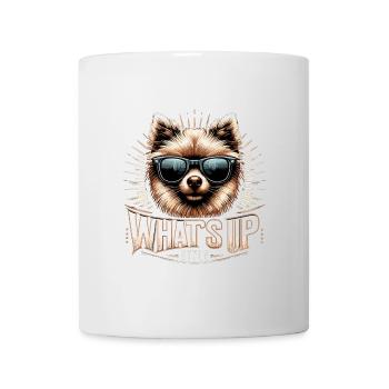 Kleinspitz Spitz Was geht ab Gangsta Hund Geschenk - Tasse - Weiß - Vorne