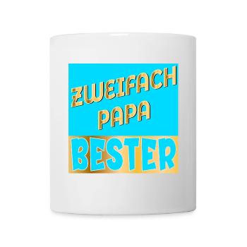 ZWEIFACH PAPA VATERTAG - Tasse - Weiß - Vorne