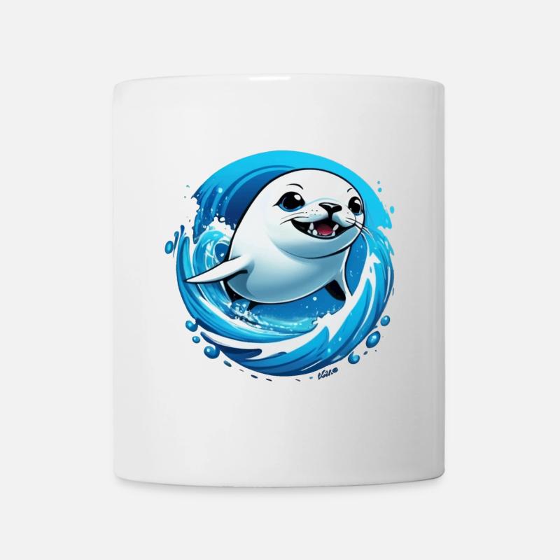 Robbe Robben Meer - Tasse - Weiß