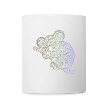 Koala in Aborigine-Mustern, Stammesmuster - Tasse - Weiß - Vorne