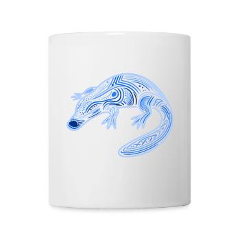 Schnabeltier, Aborigine-Motive, Stammesblau, - Tasse - Weiß - Vorne