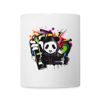 witziger Panda Bär mit Graffiti und Spraydose - Tasse - Weiß - Vorne