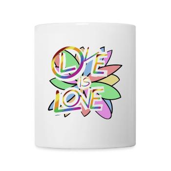 Colorful Hearts and Blossoms Motif - Mug - white - Front