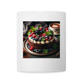 Gâteau au chocolat et aux fruits rouges - Mug blanc - blanc - Devant