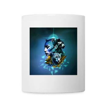 Léopard au visage féminin légendaire - Mug blanc - blanc - Devant