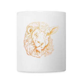 Löwe und Lamm - Tasse - Weiß - Vorne
