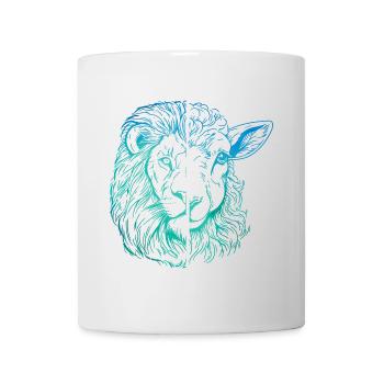 Löwe und Lamm - Tasse - Weiß - Vorne