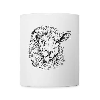 Löwe und Lamm - Tasse - Weiß - Vorne