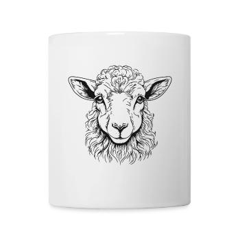 Lamm Portrait - Tasse - Weiß - Vorne