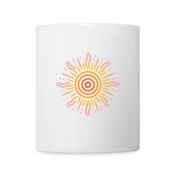 soleil motifs tribal jaune rouge rose - Mug blanc - blanc - Devant
