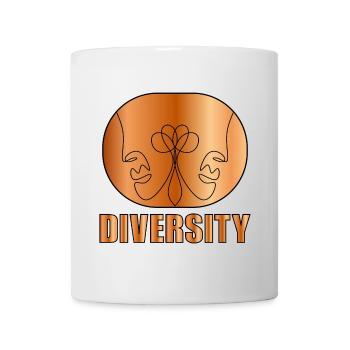 STRICHZEICHNUNG GESICHT - VIELFALT DER PAARE - Tasse - Weiß - Vorne