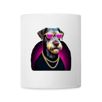 Cadeau de chien allemand à poil dur Gangsta Gangster - Mug blanc - blanc - Devant