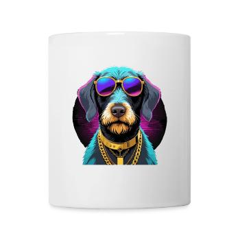 Cadeau de chien allemand à poil dur Gangsta Gangster - Mug blanc - blanc - Devant