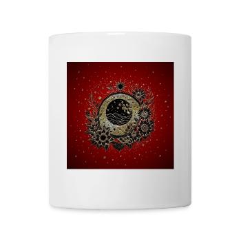 Edle Blumen in den Farben Gold und Schwarz - Tasse - Weiß - Vorne