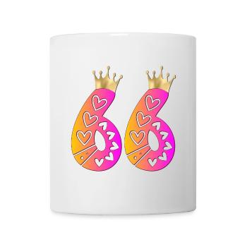 66. Geburtstag - Krone - Tasse - Weiß - Vorne