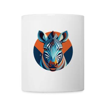Zèbre chromatique dans un cercle géométrique - Mug blanc - blanc - Devant