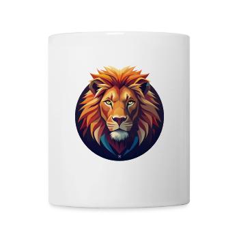 Lion chromatique en cercle - Mug blanc - blanc - Devant