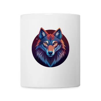 Multicolored geometric wolf - Mug - white - Front