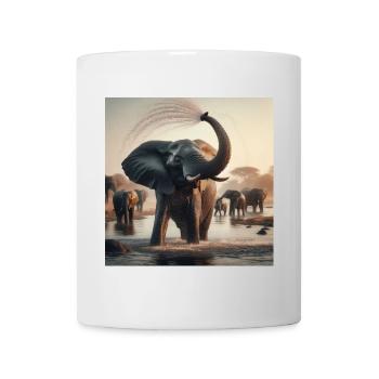 Elefanten im Dschungel - Tasse - Weiß - Vorne