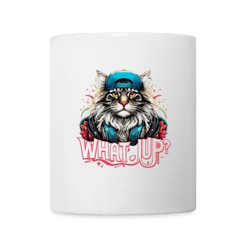 Maine Coon Katze cool Was geht Gangster Geschenk - Tasse - Weiß - Vorne