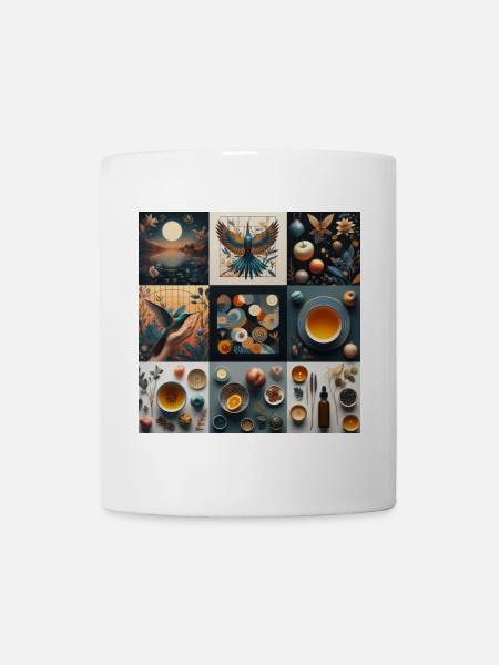 Collage, Natur und Leben - Tasse - Weiß