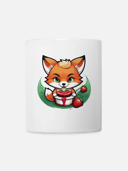 Foxy Strawberry Cake - Tasse - Weiß