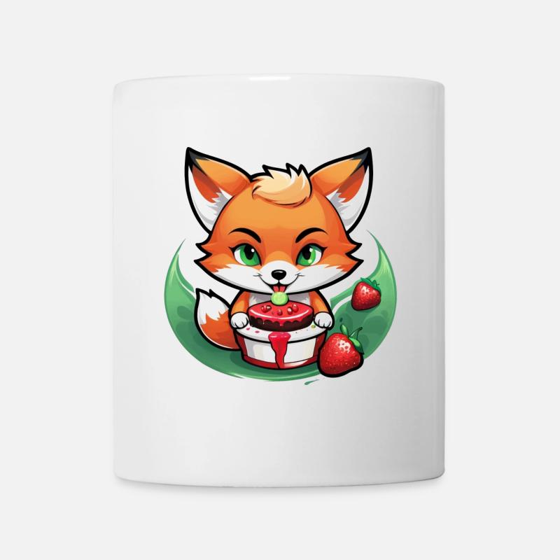 Foxy Strawberry Cake - Tasse - Weiß