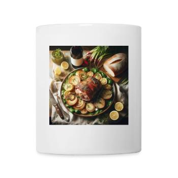 Épaule de porc fanes de navet - Mug blanc - blanc - Devant