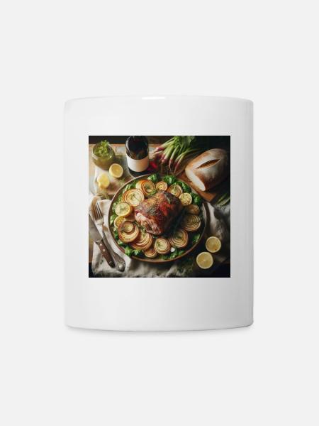 Pork shoulder with turnip tops - Mug - white