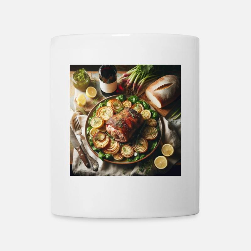 Pork shoulder with turnip tops - Mug - white
