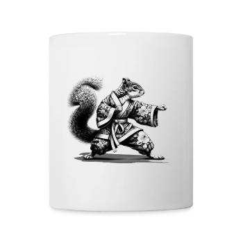 Squirrel with kimono in a kung fu position - Mug - white - Front