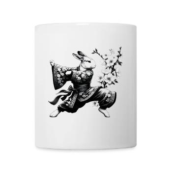 Lapin avec kimono en position de combat de kung-fu - Mug blanc - blanc - Devant