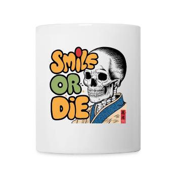 Skelettor mit optimistischer Botschaft - Tasse - Weiß - Vorne