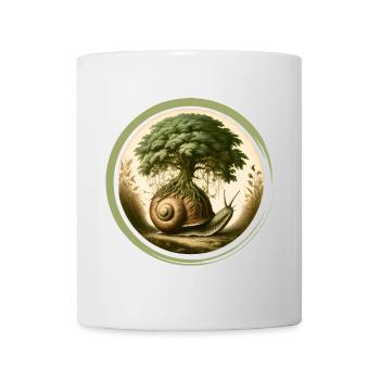Snail with a bonsai on the snail shell - Mug - white - Front