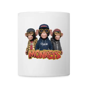 Monkeys 6 - Mug blanc - blanc - Devant