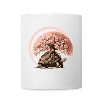 Tortue avec un bonsaï sur sa carapace - Mug blanc - blanc - Devant