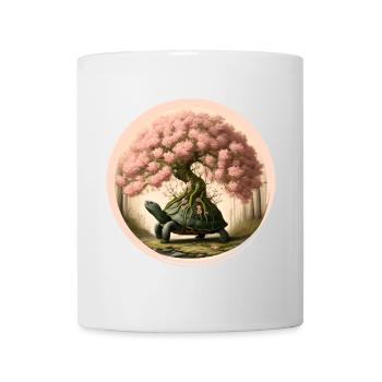 Tortue avec un bonsaï sur sa carapace - Mug blanc - blanc - Devant