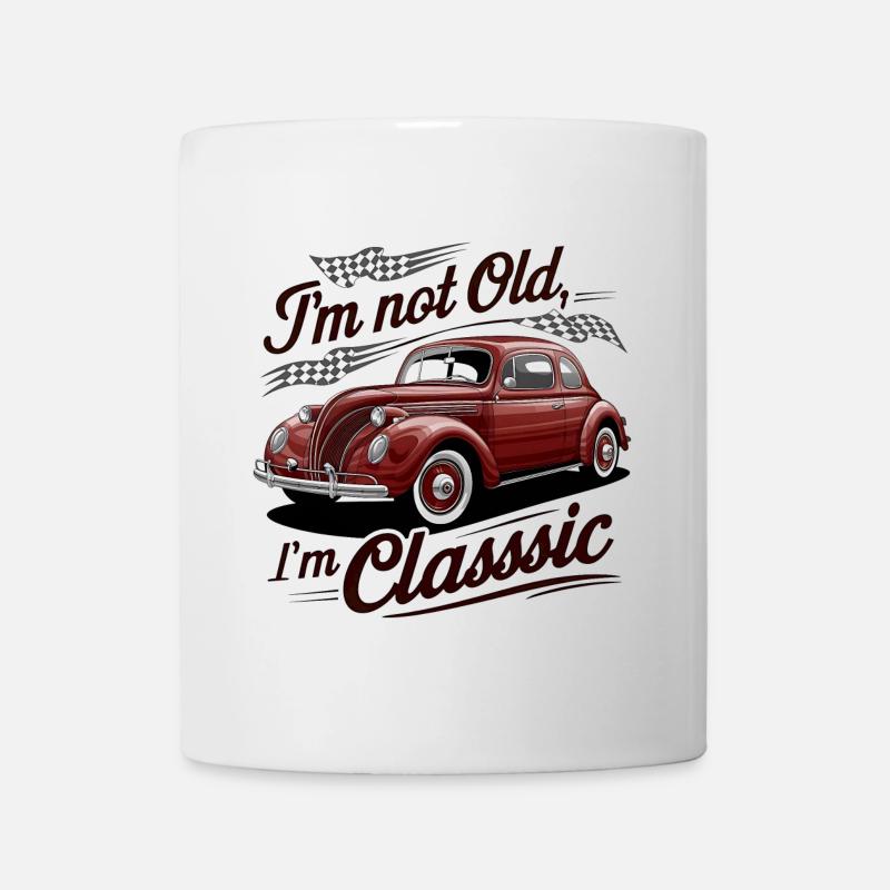 Vintage Retro Flight Classic Car Design - Mug - white