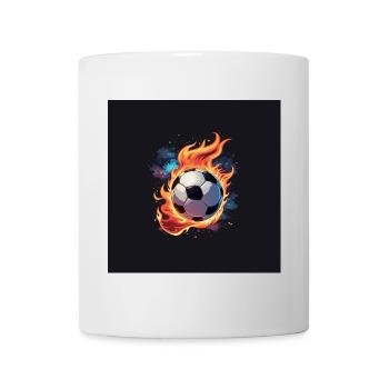 Ballon de football volant avec des flammes. - Mug blanc - blanc - Devant