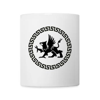 Greek Key Circle Frame - Mug - white - Front