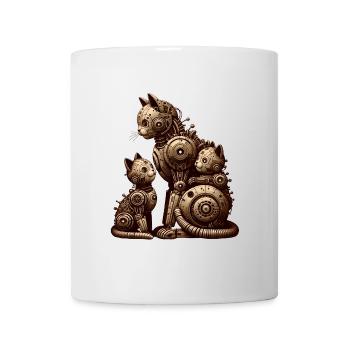 Charming vintage illustration of a cat family - Mug - white - Front