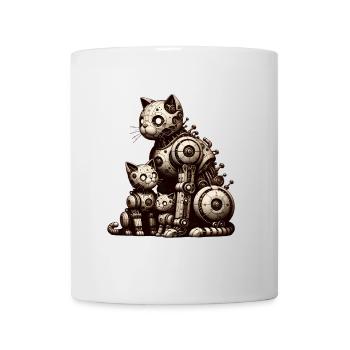 Charming vintage illustration of a cat family - Mug - white - Front