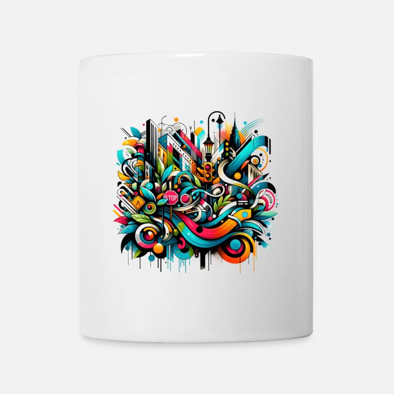dynamische Graffiti-Illustration Urban Art - Tasse - Weiß
