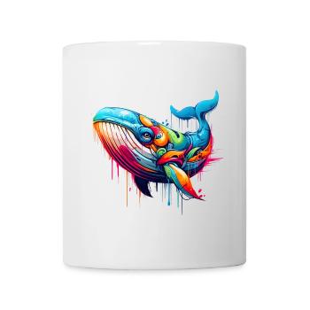 Motif vif d’une baleine dans la technique du graffiti - Mug blanc - blanc - Devant
